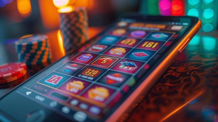 Ruang permainan casino virtual dengan tema dan grafis modern untuk pemain mobile